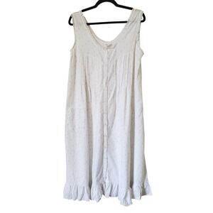 Elise Stevens VTG Womens Nightgown White Floral‎ Lace Victorian Cottagecore